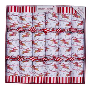 Vianočné crackery v súprave 6 ks Racing Sausage Dog – Robin Reed