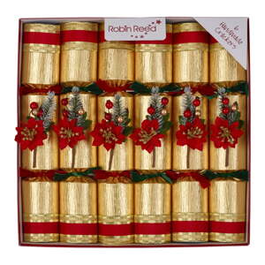 Vianočné crackery v súprave 6 ks Poinsettia – Robin Reed
