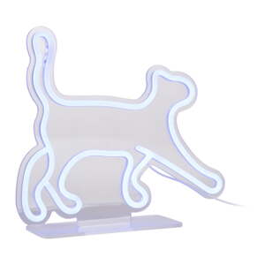 Modrá LED neónová svetelná dekorácia 5 W Walking Cat – Leitmotiv