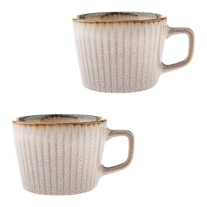 Krémovobiele kameninové hrnčeky v súprave 2 ks na cappuccino 190 ml Tone – Dakls