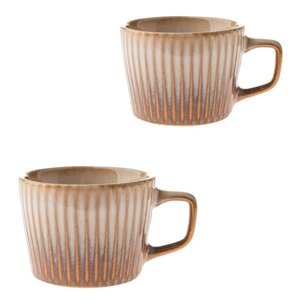 Béžové kameninové hrnčeky v súprave 2 ks na cappuccino 190 ml Tone – Dakls