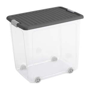Plastový úložný box s vekom 56,5x39x51,5 cm W box XL – KIS