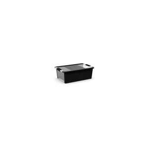 Čierny plastový úložný box s vekom 55x35x19 cm Bi-Box M – KIS