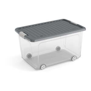 Plastový úložný box s vekom 56,5x39x31,5 cm W box L – KIS