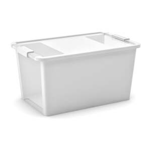 Biely plastový úložný box s vekom 55x35x28 cm Bi-Box L – KIS