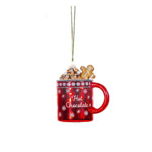 Sklenená ručne vyrobená vianočná ozdoba 6 cm Hot Chocolate – Sass & Belle