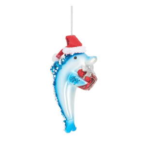 Sklenená ručne vyrobená vianočná ozdoba 12,5 cm Dolphin – Sass & Belle