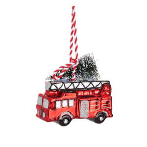Ručne vyrobená vianočná ozdoba 8 cm Fire Engine – Sass & Belle