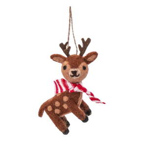 Vlnená ručne vyrobená vianočná ozdoba 12 cm Reindeer – Sass & Belle