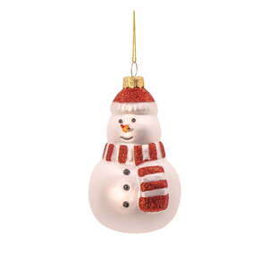 Sklenená ručne vyrobená vianočná ozdoba ø 7 cm Snowman – Sass & Belle