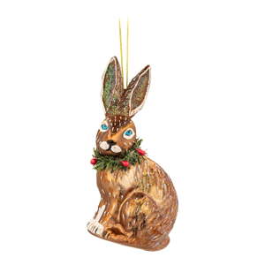 Sklenená ručne vyrobená vianočná ozdoba 12,5 cm Festive Hare – Sass & Belle