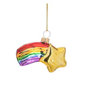 Sklenená ručne vyrobená vianočná ozdoba 4 cm Shooting Star – Sass & Belle