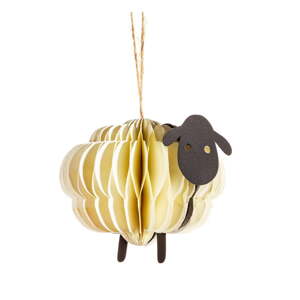 Papierová ručne vyrobená vianočná ozdoba 9 cm Sheep Honeycomb – Sass & Belle