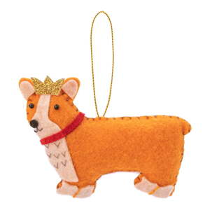 Textilná ručne vyrobená vianočná ozdoba 5,5 cm Corgi – Sass & Belle