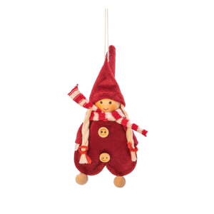 Textilná ručne vyrobená vianočná ozdoba 13 cm Gnome Girl – Sass & Belle