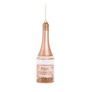 Sklenená ručne vyrobená vianočná ozdoba ø 5 cm Pink Prosecco – Sass & Belle