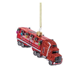 Sklenená ručne vyrobená vianočná ozdoba 4,5 cm Red Truck – Sass & Belle