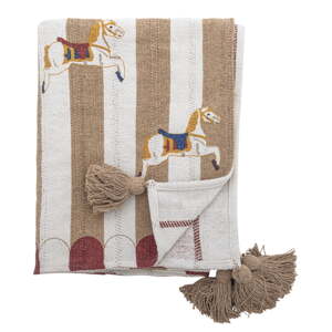 Biela/hnedá deka 130x160 cm Merry-go-round – Bloomingville