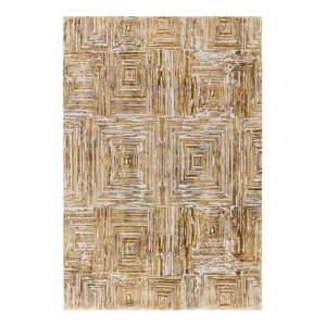 Koberec v zlatej farbe 200x290 cm Kuza Lines Gold – Asiatic Carpets