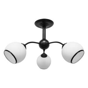 Čierno-biele stropné svietidlo so skleneným tienidlom 56x56 cm Marinen – Candellux Lighting