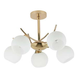 Biele/v zlatej farbe stropné svietidlo so skleneným tienidlom 52x52 cm Amos – Candellux Lighting