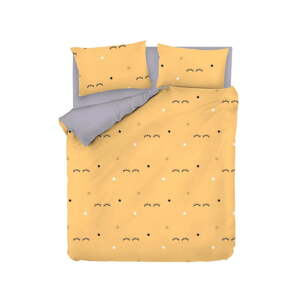 Žlté/sivé obliečky na dvojlôžko 200x200 cm Dide – Mijolnir