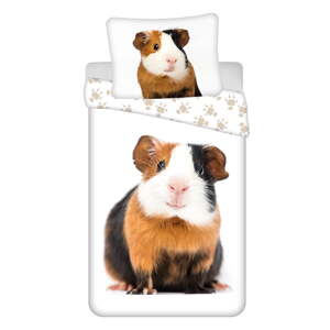 Biela bavlnená detská obliečka na jednolôžko 140x200 cm Guinea Pig – Jerry Fabrics
