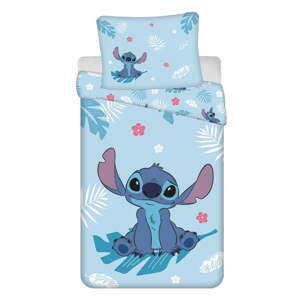 Modrá bavlnená detská obliečka na jednolôžko 140x200 cm Lilo and Stitch "Blue"  – Jerry Fabrics