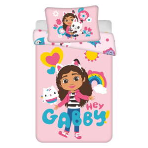 Ružová bavlnená detská obliečka do postieľky 100x135 cm Gabby's Dollhouse – Jerry Fabrics