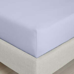 Napínacia plachta z bavlneného perkálu v levanduľovej farbe 185x200 cm Cotton Percale – Bianca