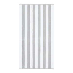 Biela/sivá froté bavlnená osuška 90x140 cm Reversible Stripe – Bianca