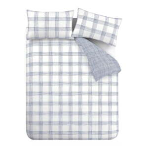 Biele/modré bavlnené obliečky na dvojlôžko/predĺžené 230x220 cm Marlow Check – Bianca