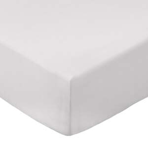 Sivá napínacia plachta z bavlneného perkálu 185x200 cm Cotton Percale – Bianca