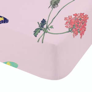 Ružová napínacia detská plachta na dvojlôžko 135x190 cm Butterfly Garden – RHS