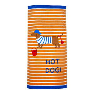Oranžová bavlnená plážová osuška 76x160 cm Hot Dog – Catherine Lansfield