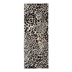 Čierna/béžová bavlnená plážová osuška 78x200 cm Leopard – Catherine Lansfield
