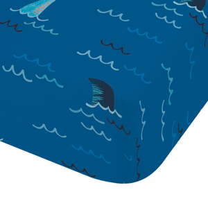 Modrá napínacia detská plachta na jednolôžko 90x190 cm Jawsome Shark – Catherine Lansfield
