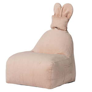 Svetloružový detský sedací vak Funny Bunny – The Brooklyn Kids