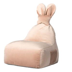 Svetloružový detský sedací vak Funny Bunny – The Brooklyn Kids