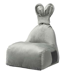 Sivý detský sedací vak Funny Bunny – The Brooklyn Kids