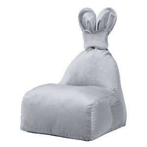 Svetlosivý detský sedací vak Funny Bunny – The Brooklyn Kids