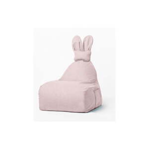 Svetloružový detský sedací vak Funny Bunny – The Brooklyn Kids