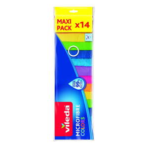 Handričky v súprave 14 ks z mikrovlákna Colors – Vileda