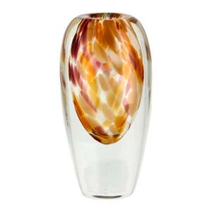Oranžová sklenená ručne vyrobená váza (výška  21 cm) Otea – Villa Collection