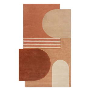 Terakotový ručne tkaný vlnený koberec 200x290 cm Lozenge Terracotta – Flair Rugs