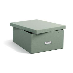 Zelenomodrý kartónový úložný box s vekom 34,5x45x18,5 cm Katrin Canvas Paper Laminate – Bigso