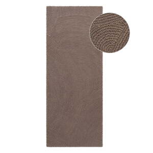 Taupe ručne tkaný vlnený behúň 80x300 cm Eleni Taupe – Hanse Home