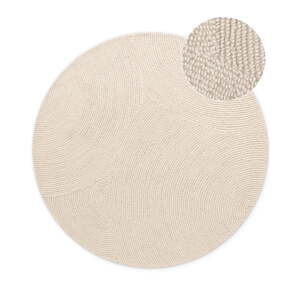 Svetlo prírodný ručne tkaný vlnený okrúhly koberec ø 120 cm Eleni Natural White – Hanse Home