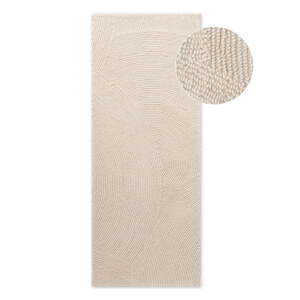 Svetlo prírodný ručne tkaný vlnený behúň 80x300 cm Eleni Natural White – Hanse Home