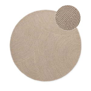 Béžový ručne tkaný vlnený okrúhly koberec ø 200 cm Eleni Light Beige – Hanse Home